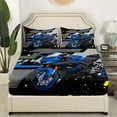 thumbnail image 3 of Erosebridal Motorcross Fitted Sheet Motorcycle Vehicle Sheets Teens Extreme Sports Tie Dye Print Bed Sheets Motorbike Cool Sports Vehicle Sheets Full,Blue, 3 of 5