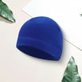 thumbnail image 3 of Warm Beanie for Men Women Cuffed Thick Fleece Winter Hat Elastic Skull Cap for Winter Outdoor Running Riding Skiing-Royal Blue, 3 of 8