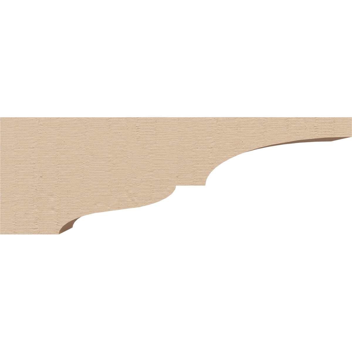 2"W x 12"D x 4"H Thin Asheboro Rough Cedar Woodgrain TimberThane Corbel, Primed Tan