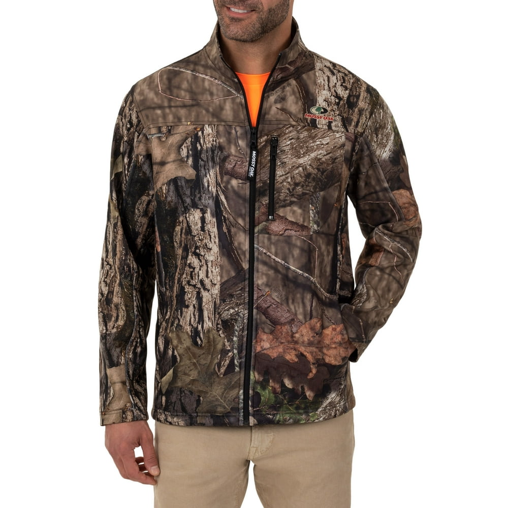 Mossy Oak Men's Long Sleeve Camo Bonded Full Zip Jacket