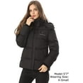 thumbnail image 3 of Venustas Women's Down Heated Jacket with Battery Pack 7.4V and Detachable Hood, 5 Heating Zones, Heated Coat for Women (Black,XS), 3 of 7
