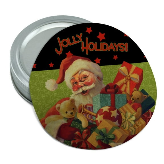 Christmas Jolly Holidays Santa Graphic Round Rubber Non-Slip Jar Gripper Lid Opener