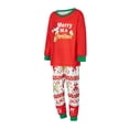 thumbnail image 4 of Votuleazi Family Matching Christmas Pajamas, Letter  Candy Cane Print Long-Sleeved Round Neck Tops + Trousers Sleepwear Outfits, 4 of 10