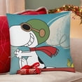 thumbnail image 4 of Snoopy Fundas de almohada de terciopelo con tema, regalos de funda de almohada, decoración para el hogar, cojín de lanzar, regalo de cumpleaños para fans y parejas. 50cm x 50cm., 4 of 6