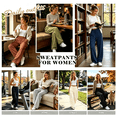 thumbnail image 5 of Womens Sweatpants Yotami Fleece Drawstring Wide-Leg Baggy Sweatpants, 5 of 5