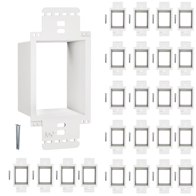 Extensor de caja eléctrica BWP de 1 módulo, PVC, paquete de 25