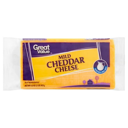 Great Value Mild Cheddar Cheese, 32 oz