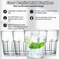 9 oz Clear Acrylic Drinkware, Stackable Unbreakable Tumblers, Whiskey