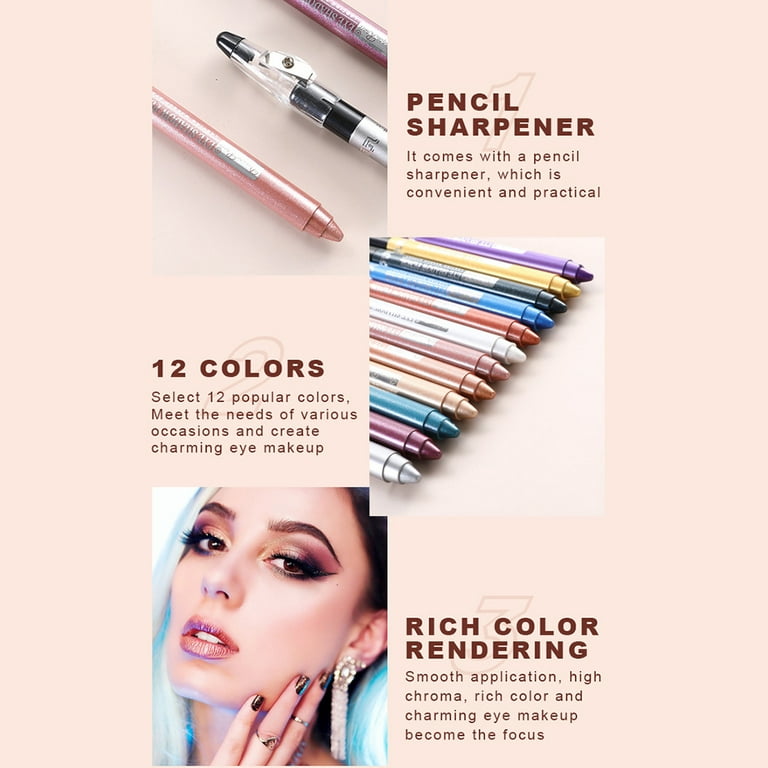 Lying Silkworm Pen Long Lasting Glitter Eyeshadow Stick Eye Makeup Tool for Women Girls New, Size: 15.2, 2#