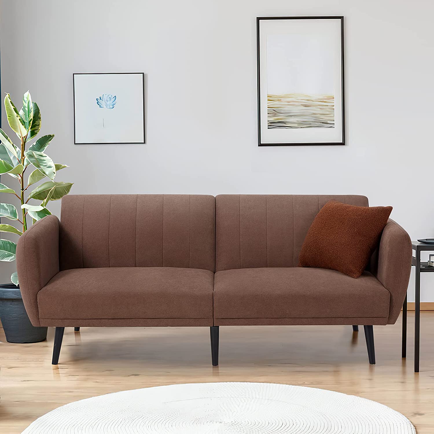 Brown Panana 2 Alduts Seater Chair Sofa Folding Lazy Sofa Bed Divan Bed 