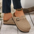 thumbnail image 4 of Dakaela Women's Suede Clogs Cork Footbed Sandals Comfort Platform Mules Rhinestone Slip on Slippers, 4 of 7