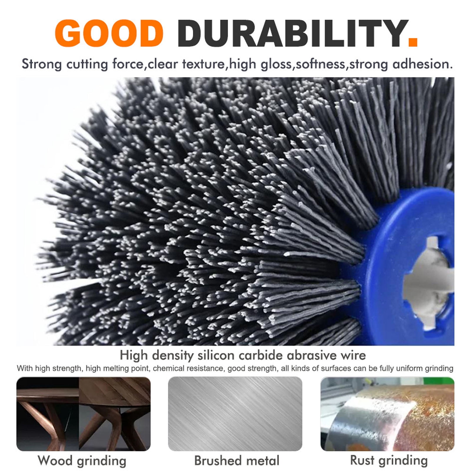 Riousery Burnishing Polishing Machine Attachment M10 Angle Grinder Drawing Wheel Multifunctional Part Power Tool Accessories for Home Improvement (10.24 inches / 26 cm)