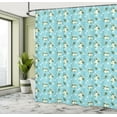 thumbnail image 5 of Ambesonne Floral Shower Curtain, Vintage Daisies Dragonflies, 69"Wx84"L, White Green and Blue, 5 of 5