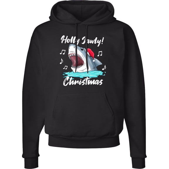 Inktastic Shark Holly Jawly Christmas Adult Hoodie Sweatshirt