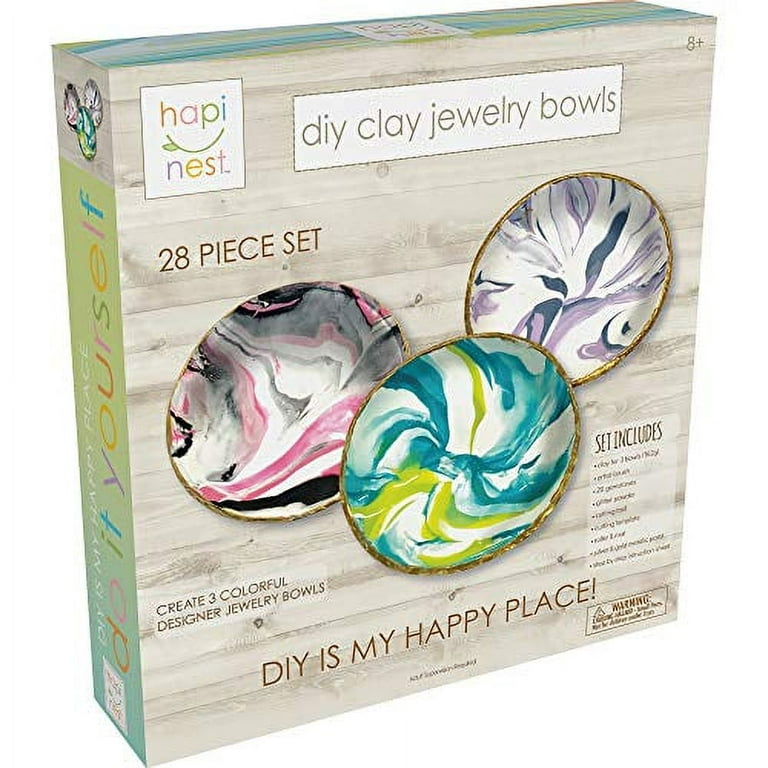 Dan&Darci Craft 'n Clay - Jewelry Dish Making Kit for Kids and Tween Girls Ages 8-14 Year Old - Best DIY Arts & Crafts Kits Gifts - Cre