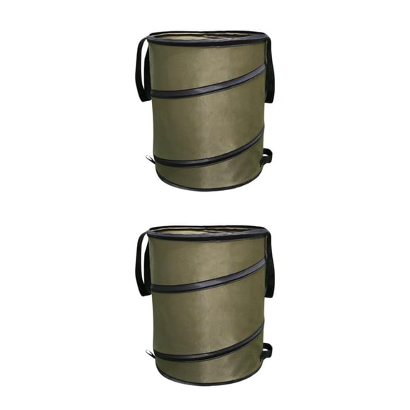 Yuarrent Collapsible Yard Gardening Waste Bag Pop-up Trash Can eaf Bin S 2Conjunto