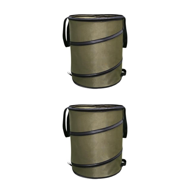 Yuarrent Collapsible Yard Gardening Waste Bag Pop-up Trash Can eaf Bin S 2Conjunto