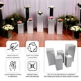 thumbnail image 4 of Efavormart Set of 5 Silver Metallic Spandex Rectangular Display Box Stand Covers, Shiny Stretchable Pedestal Pillar Prop Covers - 130 GSM, 4 of 5
