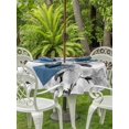 thumbnail image 3 of Outdoor Tablecloth with Umbrella Hole for Patio/Picnic/Party/Camping, Grey Flowers Waterproof Table Cloth Round Cover Washable, Spring Watercolor Botanical Floral Leaf Plant (Dia 60"), 3 of 9