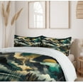 thumbnail image 6 of Ambesonne Lake Duvet Cover Set, Clouds Mountains Geometric Art, Calking, Teal Earth Yellow Grey, 6 of 6