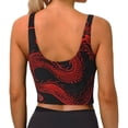 thumbnail image 3 of Lsque Red Dragon On Black Printed Women'S Sports Bra, Compression, Moisture Wicking, High-Impact Sports Bra For Women,Supportive sports bra-X-Large, 3 of 9