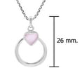 thumbnail image 4 of Endless Halo Heart Pink Mother of Pearl Inlay Sterling Silver Pendant Necklace, 4 of 5