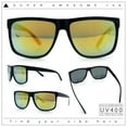 thumbnail image 2 of Mens Color Mirror Oversized Horn Rim Rectangle Sport Plastic Sunglasses Black - Orange Mirror, 2 of 8