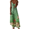 thumbnail image 2 of LOVZFMLL Robes Sans Manches à Col en V Imprimé avec Cordon de Serrage pour Femmes, 2 of 5