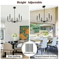 thumbnail image 5 of Black Chandelier Farmhouse Candle 6-Light Dining Room Lighting Fixtures Modern Farmhouse Chandelier, 5 of 8
