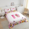 thumbnail image 4 of Erosebridal Letter Initial Comforter Sets Queen Size,Monogrammed Personalized Bedding Queen Comforter Set,Flower Decor,Reversible,Ultra Soft,3-Piece, 4 of 8