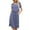 Dusty Blue/Dot, variant on Women's Round Neck Short Sleeve Slit Dress with Pockets tie dye polka dot pattern 95% viscose 5% elastane