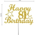 thumbnail image 2 of 81 Birthday Cake Topper Gold Glitter, Party Decoration Ideas, Sturdy Doubled Sided Glitter, Acrylic Stick. Made in USA (81st), 2 of 4