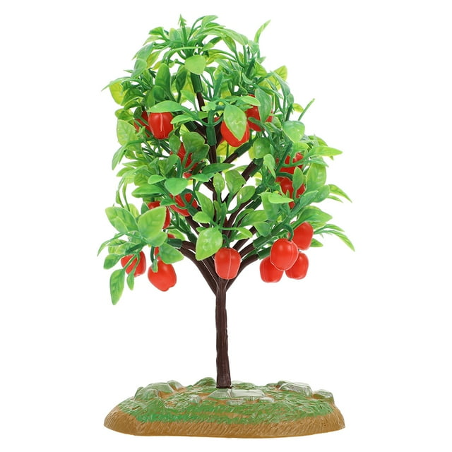 KAKOWELY Miniature Apples Tree Model for DIY Crafts for Diorama and Architecture Model Materials Small Simulation Tree for Train Railway Scenery,6.1X"X3.54"X2.56"