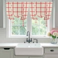 thumbnail image 4 of Yellow Buffalo Plaid Balloon Curtains 63 Inch Length for Living Room/Bedroom, Red Lines Grid Pattern Vintage Rod Pocket Privacy Door Curtains Decorative Tie Up Shade for Window 52"x63", 4 of 8