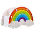 thumbnail image 4 of Rainbow Desk Organizer Multifunctional Pen Holder for Classroom or Office Use Made of Silicone Multi Color 3 Grid, 4 of 5