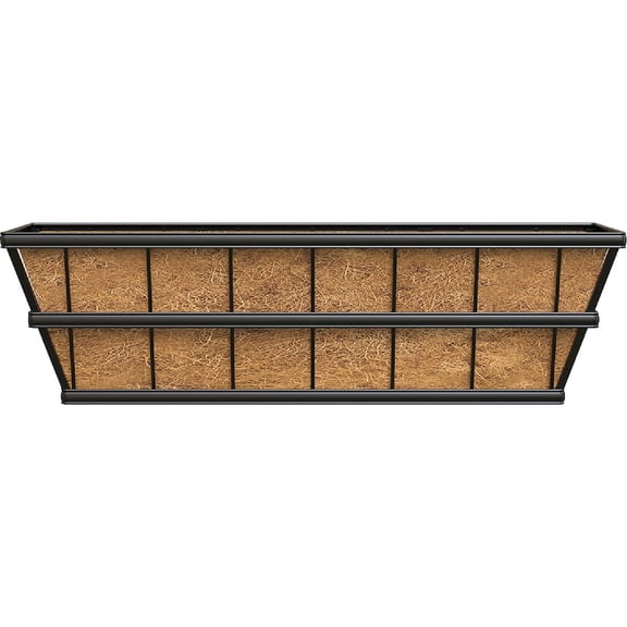 Panacea Modern Farmhouse Deck Planters, Black, 30" L, 2 Pack