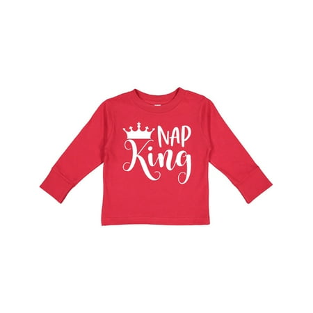 

Inktastic Nap King with Crown Gift Toddler Boy Girl Long Sleeve T-Shirt
