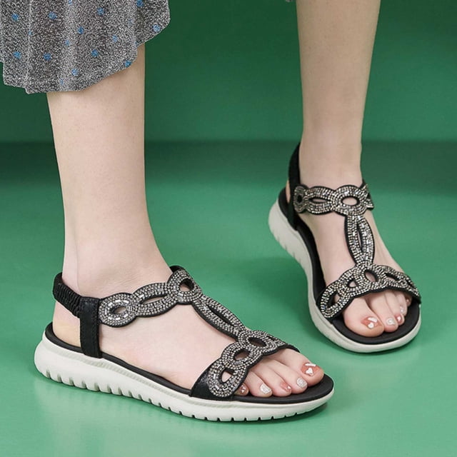 WILLBEST Sandalias De Playa Para Mujer, Sandalias De Playa Con Tiras, Zapatos Planos