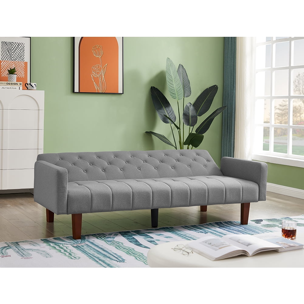 Resenkos 75" Linen Fabric Sleeper Sofa Bed Convertible Loveseat Futon Folding Sleeper Sofa Bed Gray Resenkos 75" Linen Fabric Sleeper Sofa Bed Convertible Loveseat Futon Folding Sleeper Sofa Bed Gray