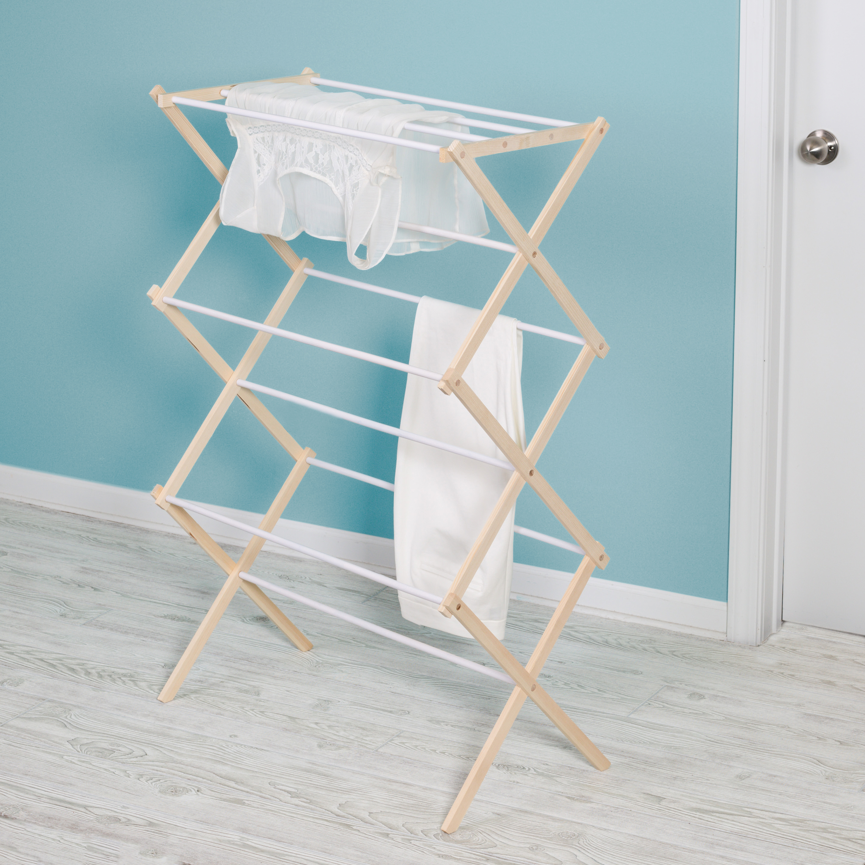 Honey Can Do Collapsible Wood Clothes Drying Rack - image 4 of 5