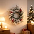 thumbnail image 4 of Christmas Wreath,15.7 Inch Winter Wreaths for Front Door,Fake Full Snowy Pine Wreath,Artificial Decorative Wreath for Entrances Porch Wall Window Home Farmhouse Winter Xmas Decoration, 4 of 9