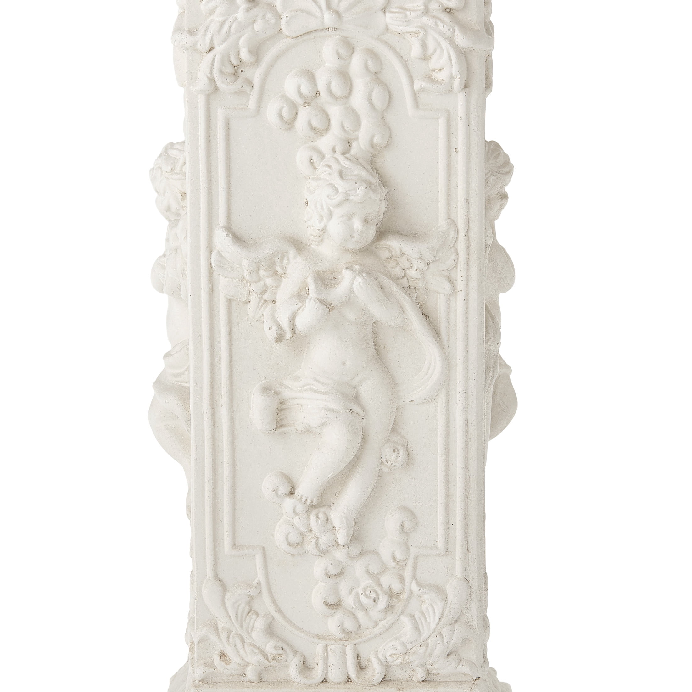 Christopher Knight Home 34"H MgO Pedestal Plant Stand, Roman Column Indoor Outdoor Planter, Beige White