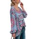 thumbnail image 3 of Blusa Con Cuello En V, Pulóver, Transpirable, Amigable Con La Piel, Blusa Informal Para Mujer Para El Trabajo Para Mujer Para Ir De Compras, 3 of 5