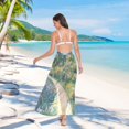 thumbnail image 7 of FORMRS Womens Long Sarong Beach Wrap Semi-Sheer Bikini Skirt Bathing Swimsuit Cover Up, Art Garden Scene, 7 of 7