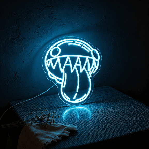 Adjustable Brightness Mouth Shaped LED Neon Sign 12.5in×16in, USB Powered Dimmable Neon Light with Hanging Hardware, Indoor Wall & Desktop Decor