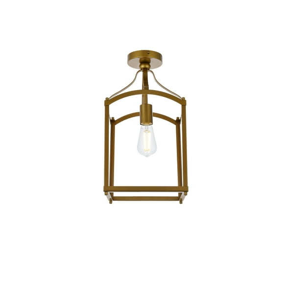 Janet 1 light flush mount in brass