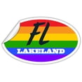 thumbnail image 2 of Lakeland FL Florida Polk County Rainbow Pride Flag 6 Stripes Pride Flag Euro Decal Bumper Sticker 3M Vinyl 3" x 5", 2 of 3