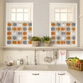 thumbnail image 4 of Pumpkin Kitchen Window Curtain Set with Tiers and Valance, 3 Pieces Rod Pocket Valances Fall Autumn Orange White Buffalo Plaid Pumpkin Window Treatment Semi Sheer Kitchen Bedroom Decor (52"W x 18"L), 4 of 6