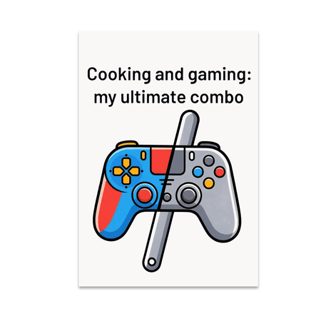 Cooking and Gaming: My Ultimate Combo – Gamer Chef – 13×19 Poster Print Cooking and Gaming: My Ultimate Combo – Gamer Chef – 13×19 Poster Print
