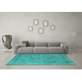 thumbnail image 3 of Ahgly Company Machine Washable Indoor Rectangle Oriental Turquoise Blue Industrial Area Rugs, 6' x 9', 3 of 4